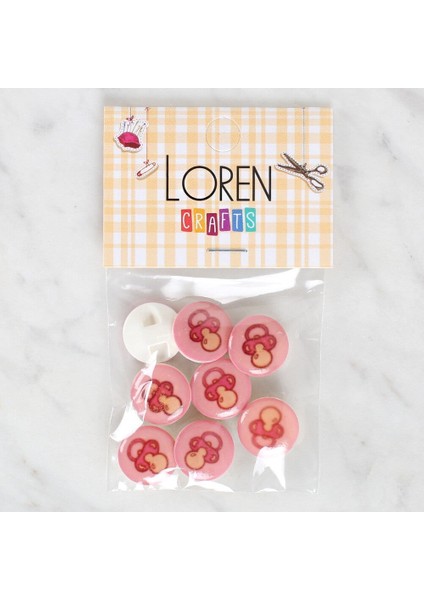 Loren Crafts 8'li Emzik Düğme - 1007