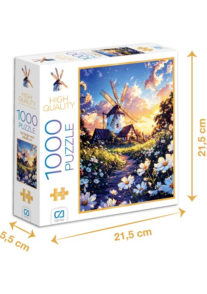 Yel Değirmeni - 1000 Parçalı Puzzle - 48 x 68 cm