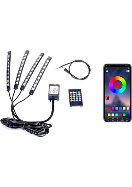 12V LED Işık Çok Renkli Atmosfer Ses Kontrolü Dekoratif Neon Lamba Stil Için: 36LED App + Uzaktan Kumanda (Yurt Dışından) fiyatları