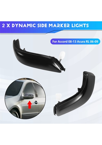 Accord 08-13 Rl 06-09 Için Füme Siyah Dinamik Dönüş Sinyal Lambası LED Yan Ayna Sinyal Lambası (Yurt Dışından) fırsatları