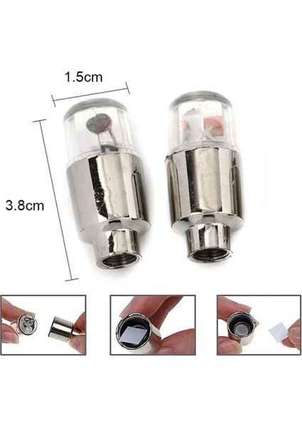 Buffer® Araç ve Bisiklet Için 2’li Mavi LED Hava Valfi Işık Kapakları–gece Parlayan Lastik Lambası Sibop Kapağı modelleri
