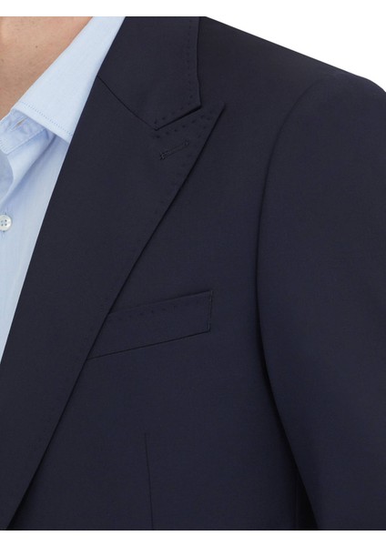 Lacivert Mikro Modern Fit %100 Yün Takım Elbise modelleri