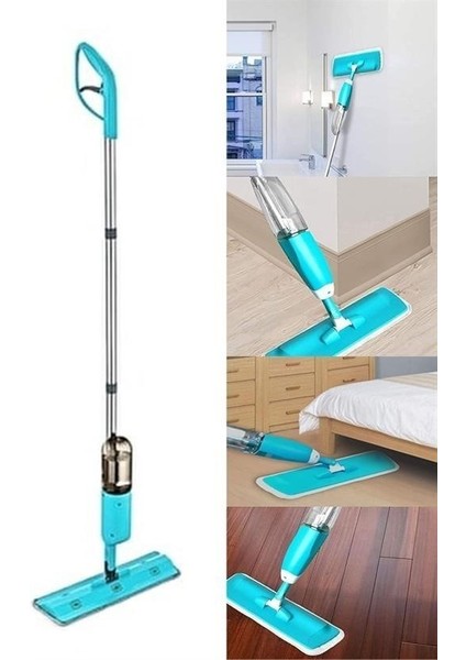 Buffer® Döner Başlıklı Spreyli Mop Parke Ahşap Fayans Temizleyici Su Hazneli Sihirli Paspas