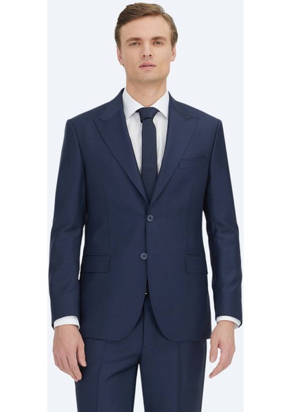 Lacivert Mikro Modern Fit %100 Yün Takım Elbise fiyatları