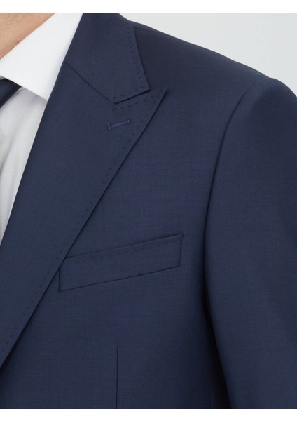 Lacivert Mikro Modern Fit %100 Yün Takım Elbise modelleri