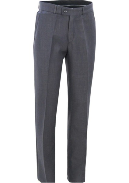 Erkek Gri Klasik Poliviskon Kumaş Pantolon