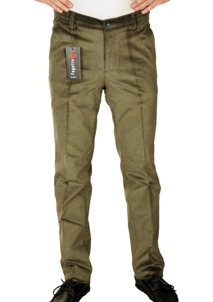 Dostumgiyim Erkek Kışlık Çağla Kadife Yan Cep Klasik Kesim Pantolon