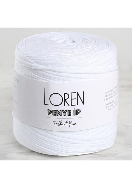 Loren Penye Kumaş El Örgü Ipi Beyaz - 01
