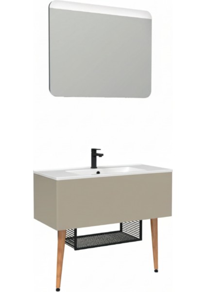 Zeon 100 cm Lavabo Dolabı Plazzo ve LED Ayna