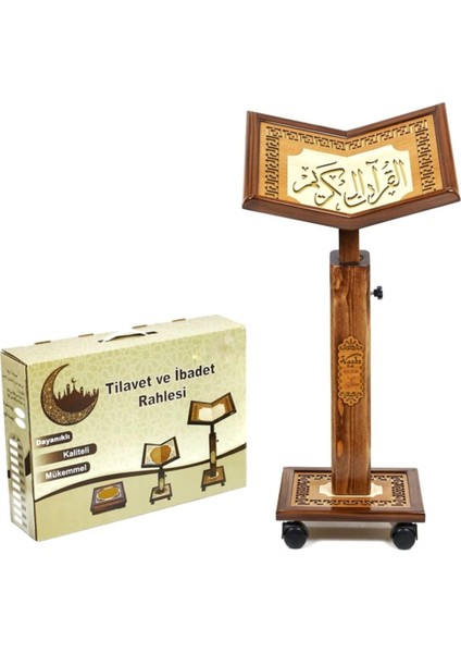 Boyu Ayarlanabilir Ahşap Rahle - Büyük (Asansörlü Teleskopik Rahle)