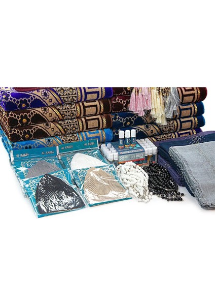 Hürrem 20 Kişilik Hac ve Umre Hediyelik Dodya Kadife Seccade Seti