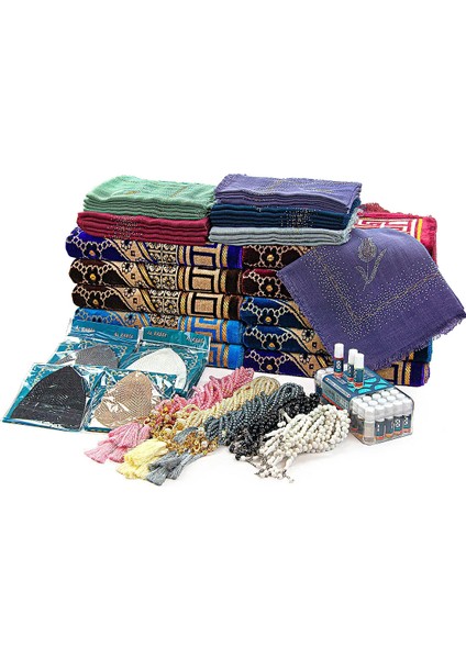 Hürrem 20 Kişilik Hac ve Umre Hediyelik Dodya Kadife Seccade Seti