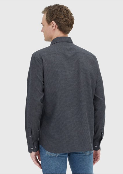 Antrasit Casual Fit Dokuma Casual %100 Pamuk Gömlek indirimleri
