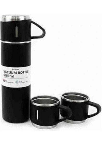 Termos Seti 500ML 3 Bardaklı A+ Kalite Çelik Kahve Termosu Kamp Termosu Hediye Çantalı
