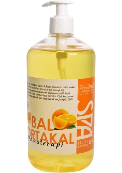 Bal - Portakal Aromaterapi Masaj Yağı %100 Doğal 1 Lt. / Ryotopro Honey - Orange Aromatherapy Massage Oil 100% Natural 1 Lt.