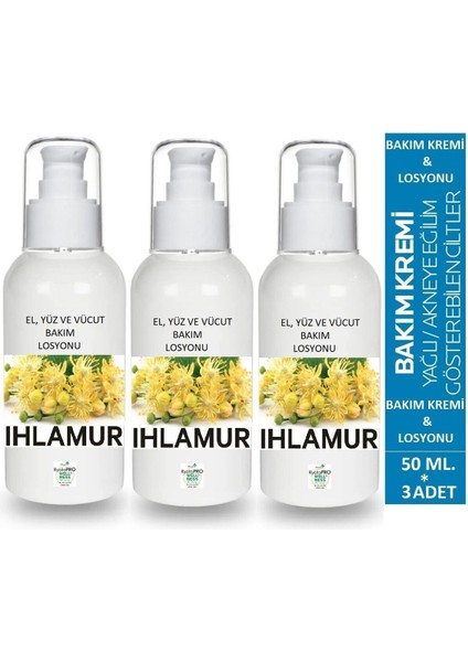 3 Adet %100 Doğal Onarıcı Ihlamur El ve Vücut Losyonu (Özel Üretim Uyuza Son) 3*50ML.