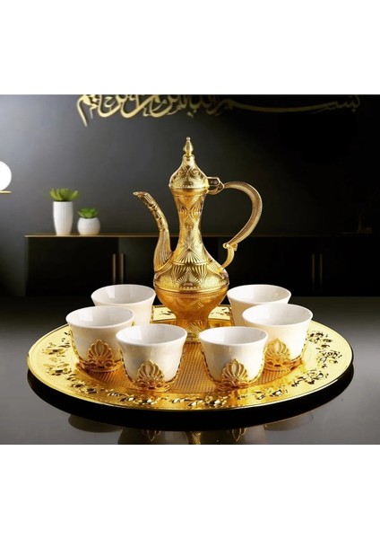 Porselen Bardaklı Zemzem Takımı / Hurma Kase Hediyeli Gold ve Gümüş Renkleri̇ Mevcuttur fiyatları
