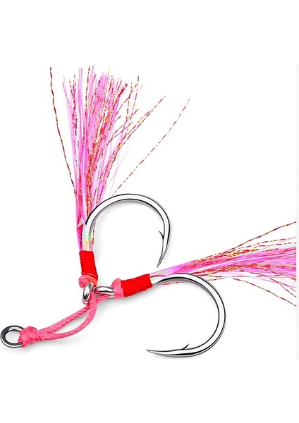 3/0 Numara 1 Adet Çiftli,glow Simli ,jig Asist,iğne Boyu 30 mm