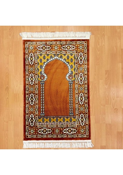 Hünkar Desenli Yünlü Seccade Kiremit