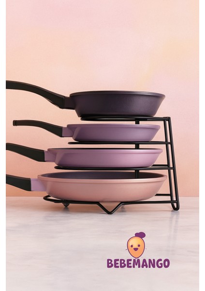 Dolap Içi Düzenleyici Tava Rafı | Siyah Metal Mutfak Tencere Standı Organizer Dolap Içi Düzenleyici Tava Rafı | Siyah Metal Mutfak Tencere Standı Organizer