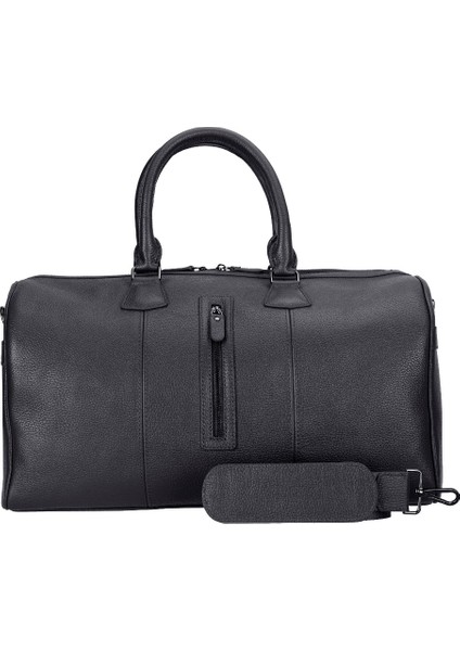Bloomvoyager Luxe Osidian Black Hakiki Deri Duffle Unisex Seyahat & Hafta Sonu Çantası modelleri