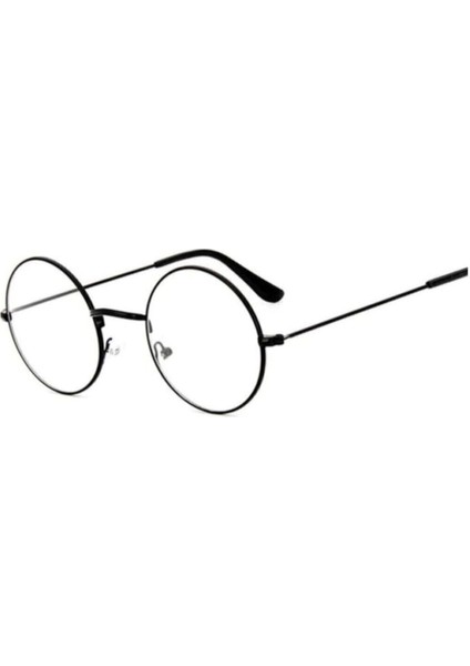 Şeffaf Camlı Retro Yuvarlak Harry Potter Siyah Gözlük PRA-1215832-6570