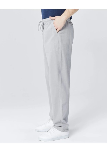 Erkek %100 Pamuk Beli Lastikli Relaxed Pantolon Pijama