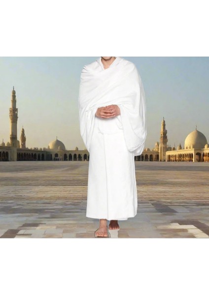 Bambu Ihram Takımı 110 x 220, %100 Bambu, 1250GR. Yumuşak, Beyaz Hac ve Umre Ibadeti Için.4 Adet modelleri