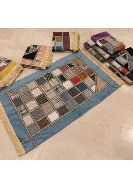 Kırkyama Patchwork Astarlı Kadife Çeyizlik Hediyelik Seccade Karışık 5 Adet