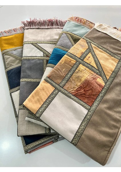 Kırkyama Patchwork Astarlı Kadife Çeyizlik Hediyelik Seccade Karışık 5 Adet fiyatları