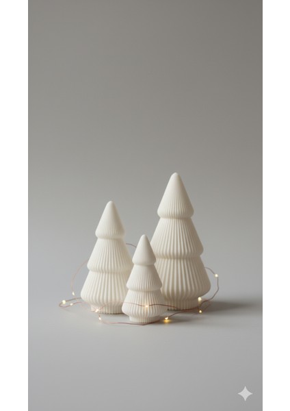 Minimal 3’lü Yılbaşı Ağaç Dekor Seti – 3D Baskı Modern Tasarım fiyatları