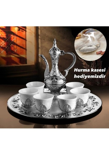 Porselen Bardaklı Zemzem Takımı / Hurma Kase Hediyeli