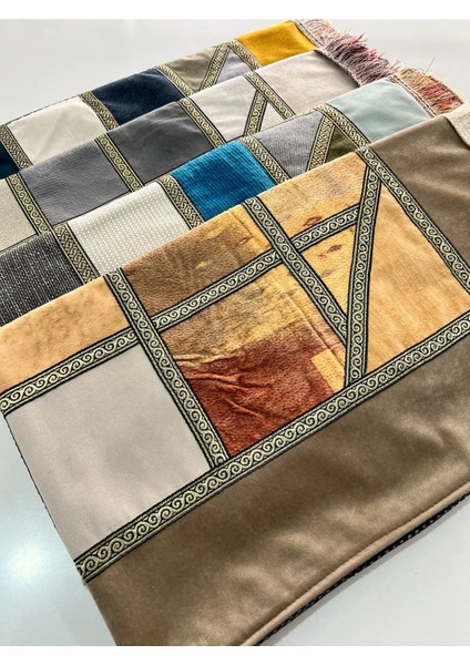 Kırkyama Patchwork Astarlı Kadife Çeyizlik Hediyelik Seccade Karışık 5 Adet indirimleri