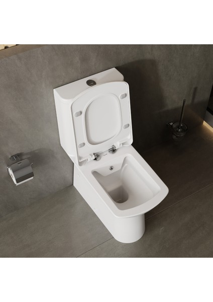 Nova Beyaz Kanalsız Duvara Sıfır Klozet Takımı NV361, Creavit Lara Yavaş Kapak
