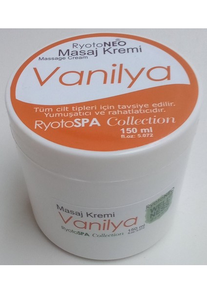 Vanilya Çok Amaçlı Masaj Kremi %100 Doğal 150 Ml. / Ryotoneo Vanilla Multi-Purpose Massage Cream 100% Natural 150 Ml.