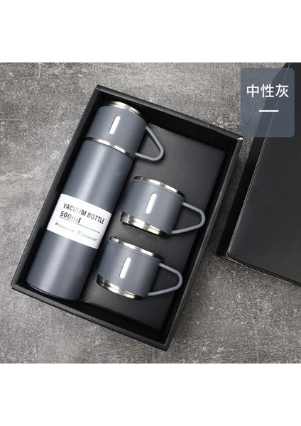 3 Bardaklı Termos Set 500ML A+ Kalite Çelik Termos Kahve Çay Termosu Çantalı Hediye modelleri