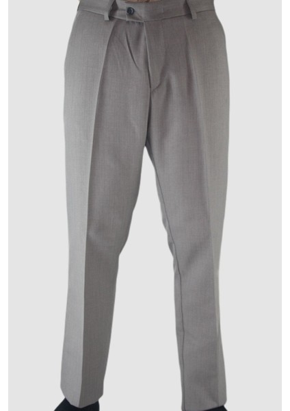 Erkek Klasik Kesim Gri Kumaş Pantolon