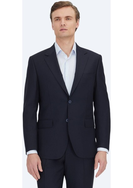 Koyu Lacivert Mikro Modern Fit %100 Yün Takım Elbise fiyatları