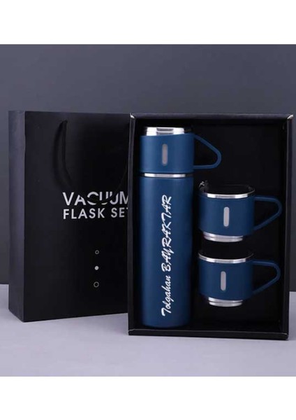 3 Bardaklı Termos 500ML Premium Kalite Paslanmaz Çelik Kahve Termosu Çay Termosu Hediye Çantalı