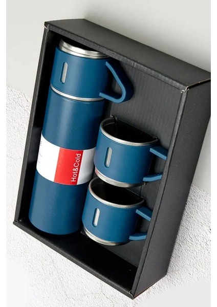 3 Bardaklı Termos 500ML Premium Kalite Paslanmaz Çelik Kahve Termosu Çay Termosu Hediye Çantalı indirimleri