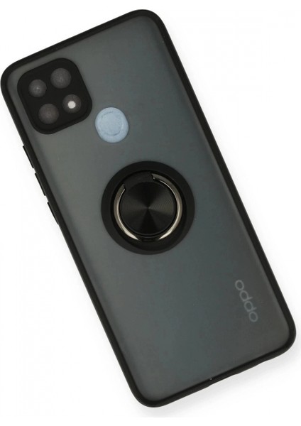Oppo A15 Kılıf Montreal Yüzüklü Silikon Kapak - Siyah modelleri