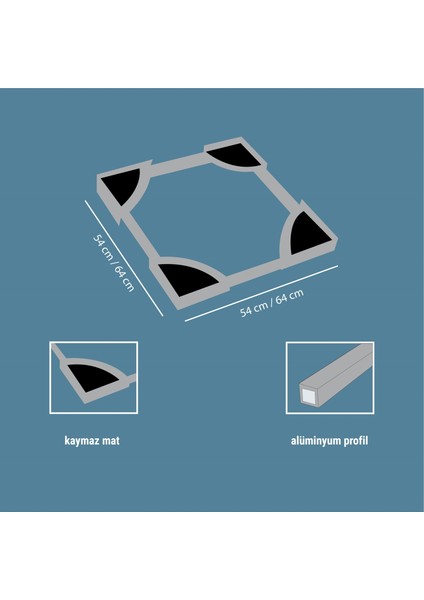 Çamaşır Yıkama Makinesi ve Çamaşır Kurutma Makinesi Kemerli Birleştirme Aparatı Montaj Kiti Gri - Inox Modeller ile Uyumlu fırsatları