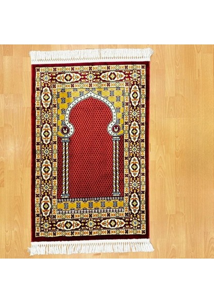 Hünkar Desenli Yünlü Seccade Bordo