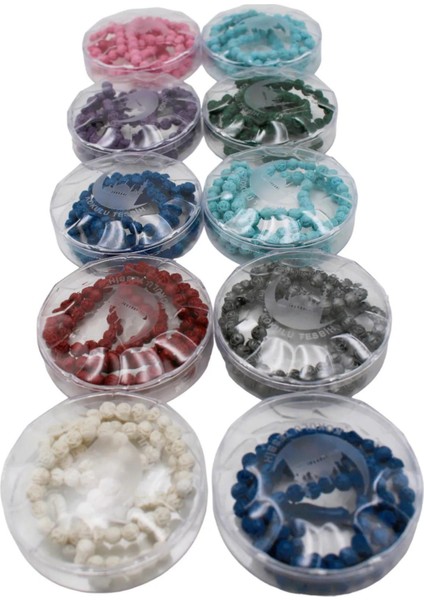 Gül Işlemeli Kokulu Tesbih Kutulu Karışık Renk 10 Adet