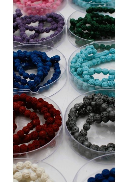 Gül Işlemeli Kokulu Tesbih Kutulu Karışık Renk 10 Adet indirimleri