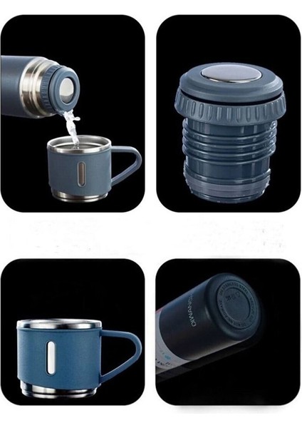 Sıcak Tutan Termos 500ML Premium A+ Kalite 3 Bardaklı Çelik Termos Seti Hediye Çantalı fırsatları