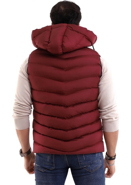 Erkek Jel Dolgu Çıkartılabilen Fermuarlı Kapüşonlu Şişme Yelek