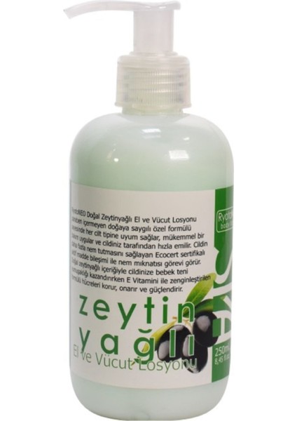 Zeytin Yağlı El, Yüz ve Vücut Losyonu %100 Doğal 250 Ml. / Ryotoneo Olive Oil Hand, Face And Body Lotion 100% Natural 250 Ml.