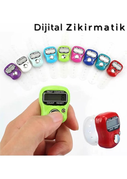 20 Adet Zikirmatik Dijital Tesbih Yüzük Şeklinde Karışık Renk