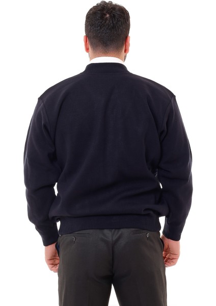 Erkek Lacivert Astarlı Çelik Örgü Hırka